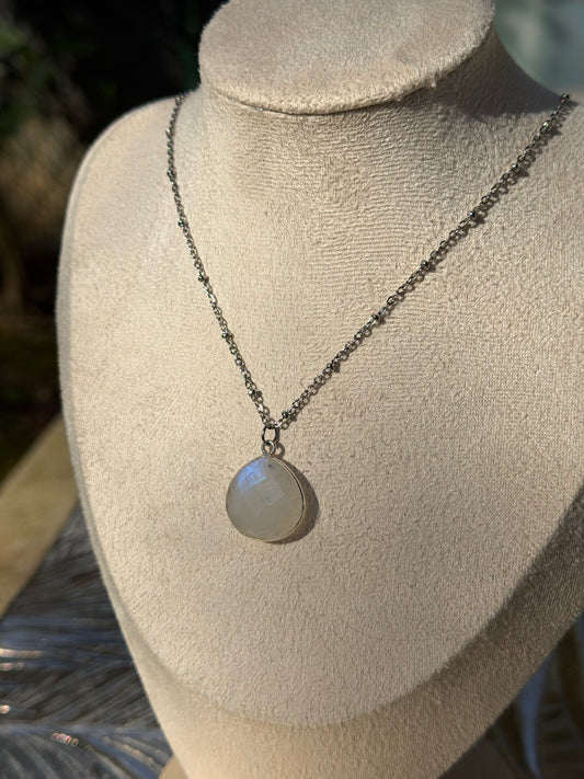 COLLIER JULYA ARGENT PIERRE DE LUNE