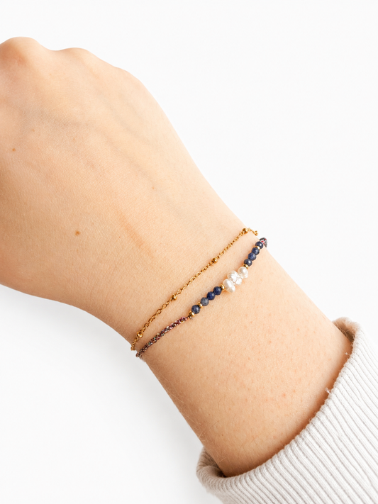 BRACELET MICHELE (PERLE DE CULTURE ET SAPHIR)
