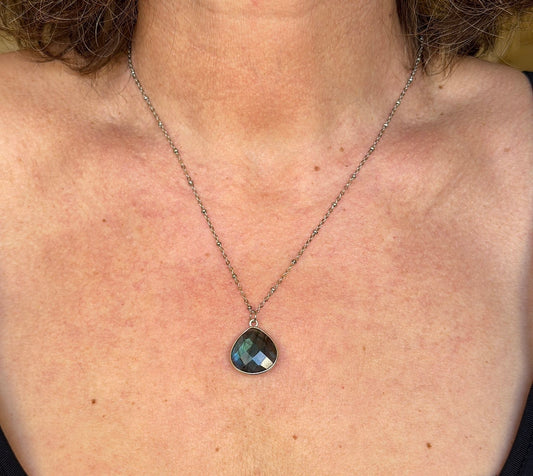 COLLIER JULYA ARGENT LABRADORITE
