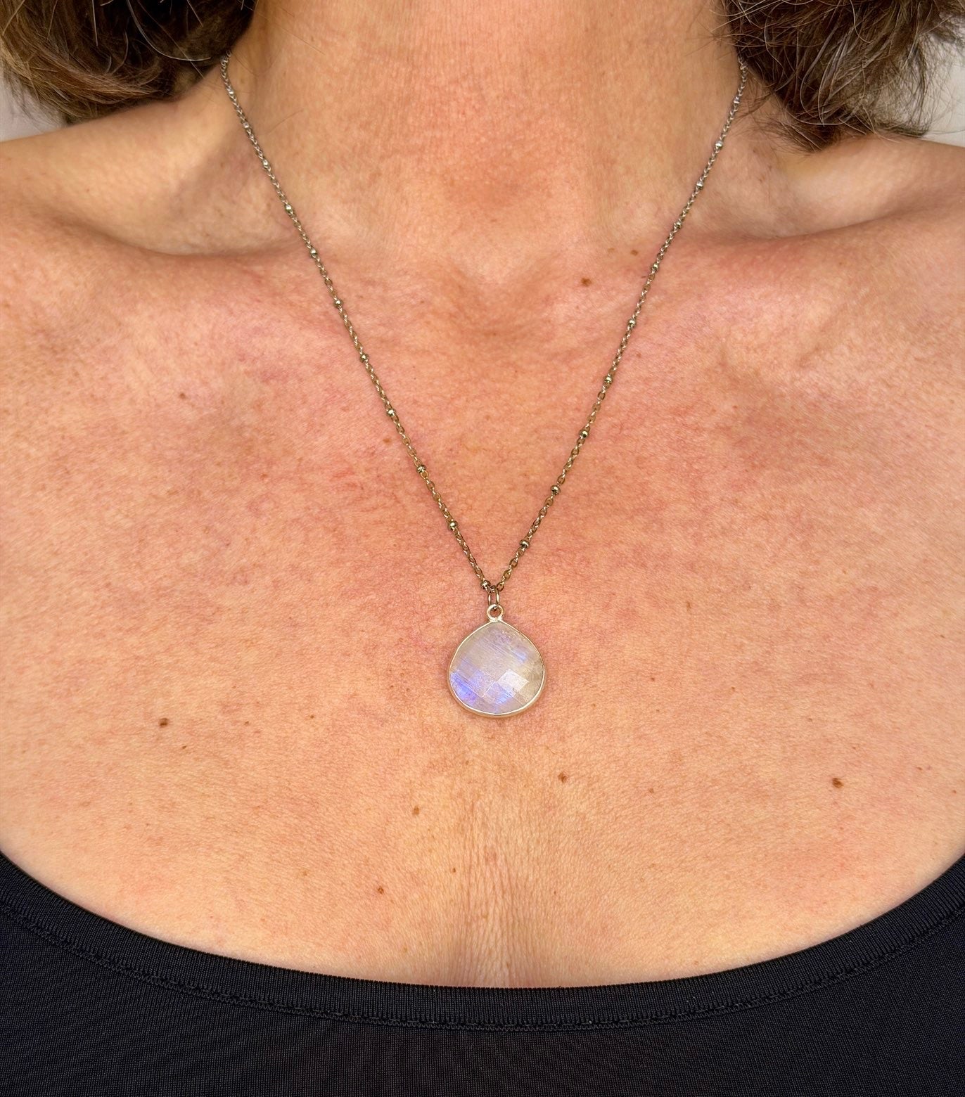 COLLIER JULYA ARGENT PIERRE DE LUNE