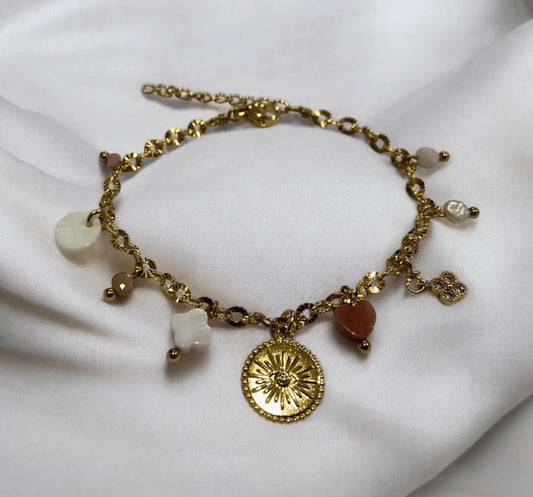 Bracelet AVA (RHODONITE - PERLE - NACRE)