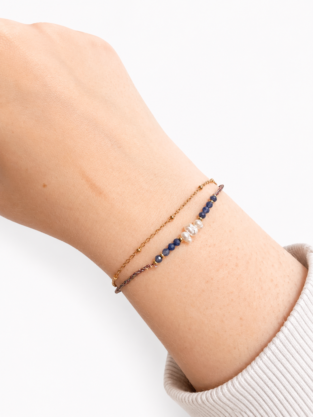 BRACELET MICHELE (PERLE DE CULTURE ET SAPHIR)