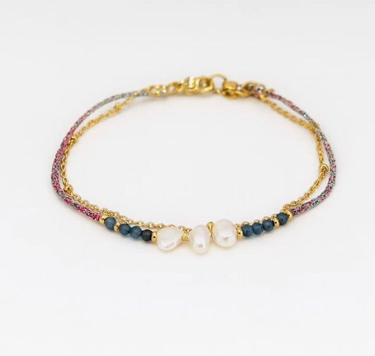 BRACELET MICHELE (PERLE DE CULTURE ET SAPHIR)